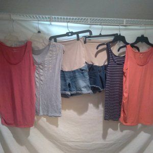 Summer maternity lot shorts, short sleeve and tank tops
